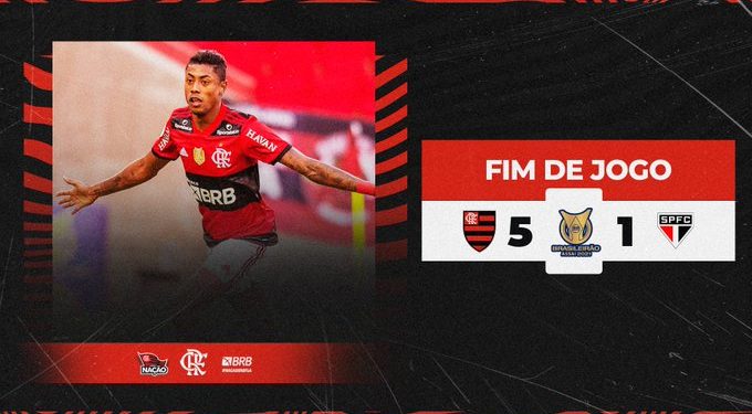Flamengo goleia o São Paulo por 5 a 1, de virada, pelo Brasileirão