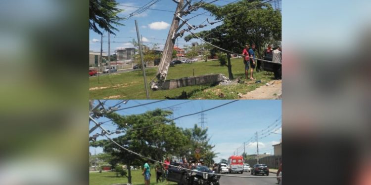 Dois jovens ficam feridos após grave acidente na Avenida das Torres, em Manaus