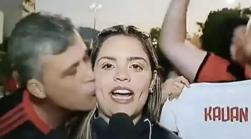 Repórter é assediada ao vivo por torcedor do flamengo no Maracanã