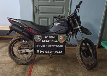 Em Tabatinga, Polícia Militar recupera motocicleta com restrição de roubo