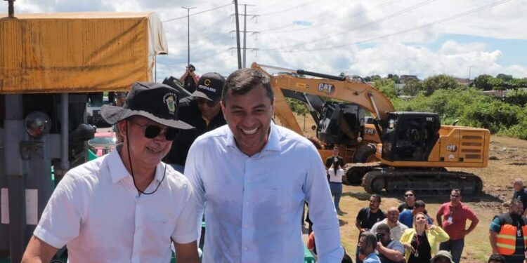 Prefeito David Almeida e governador Wilson Lima assinam ordem de serviço para início das obras do viaduto da bola do Produtor