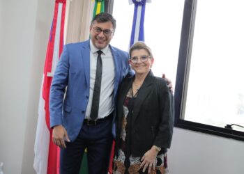 ‘Só conseguimos avançar com união’, diz governador Wilson Lima em visita à nova presidência do TJAM