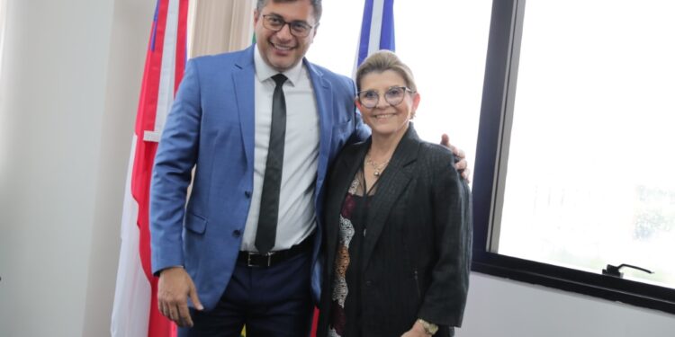 ‘Só conseguimos avançar com união’, diz governador Wilson Lima em visita à nova presidência do TJAM