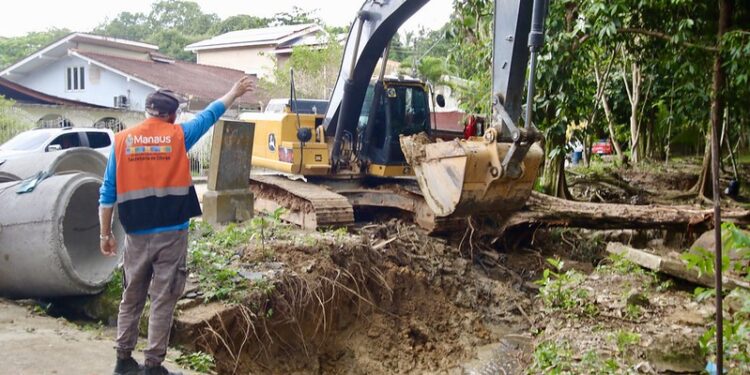 Prefeitura de Manaus implanta rede de drenagem nas proximidades do Parque do Mindu